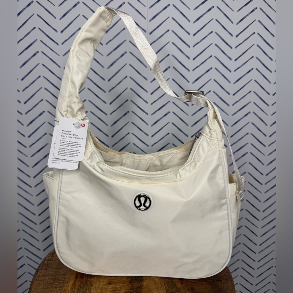 NWT Lululemon Inspired City Nylon Ivory Shoulder Tote Bag 4L